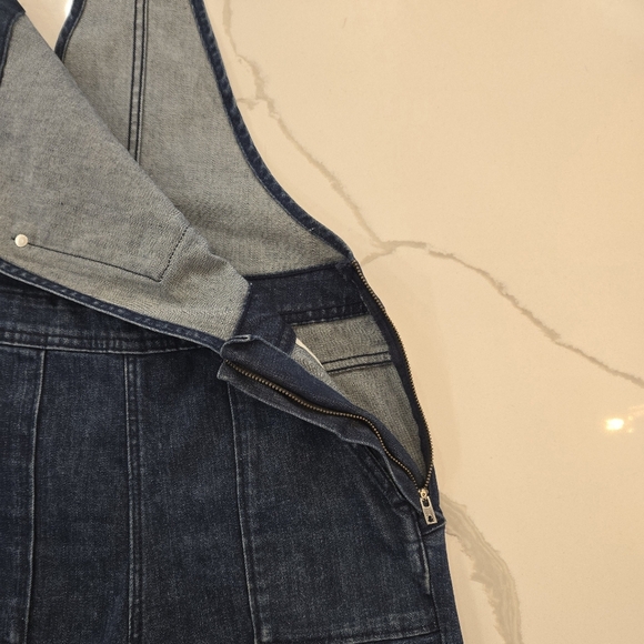 H&M Coachella Collection Slim Stretch Flare Leg Denim Jumsuit Overalls Size 6 - Picture 5 of 13